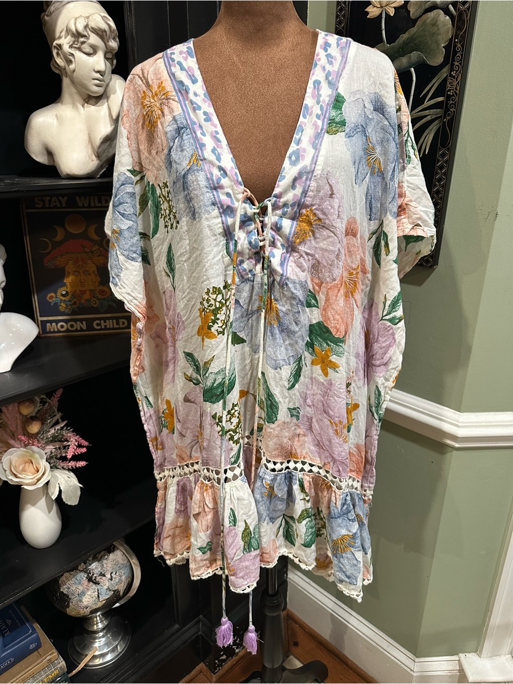Z&L Cotton Boho Swim Cover‑Up – Size Large
